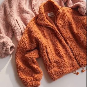 Burnt orange teddy bear coat